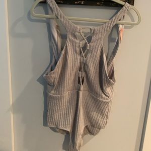 Paradisco sz 10 grey women body suit